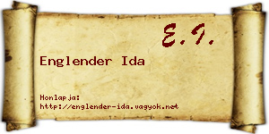 Englender Ida névjegykártya